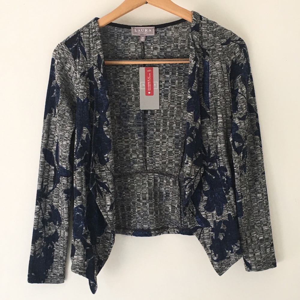 Laura Petites Boutique Cardigan Floral Asymmetric - Picture 4 of 8